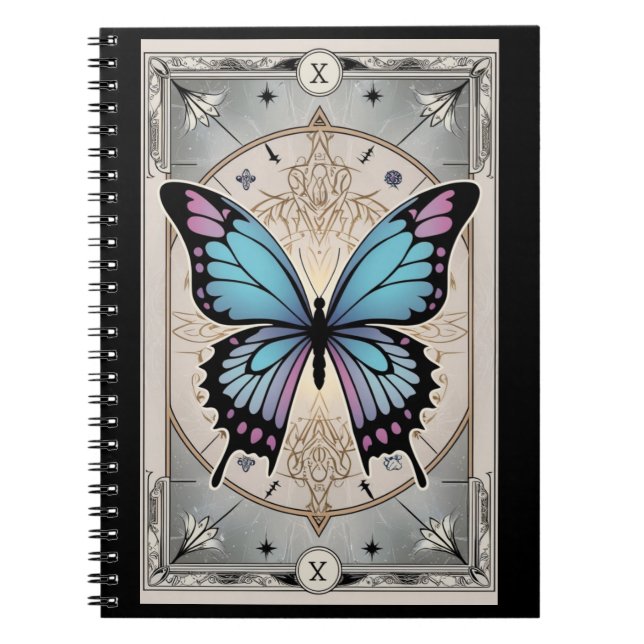 Butterfly Tarot Card - Mystical och Intricate Anteckningsbok (Framsidan)
