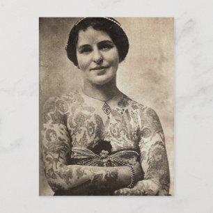Butterfly Tattoo Girl Vykort