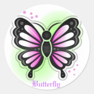 Butterfly Tattoo Sticker Runt Klistermärke