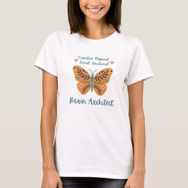 Butterfly Teacher T-Shirt (Framsida)