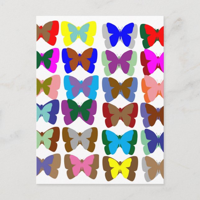 Butterfly TEAM: Lär dig FÄRG och räkna Vykort (Framsida)