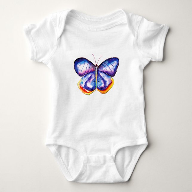 Butterfly Teckning Baby Jersey Bodykostym T-shirt (Framsida)