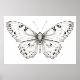 Butterfly teckning poster