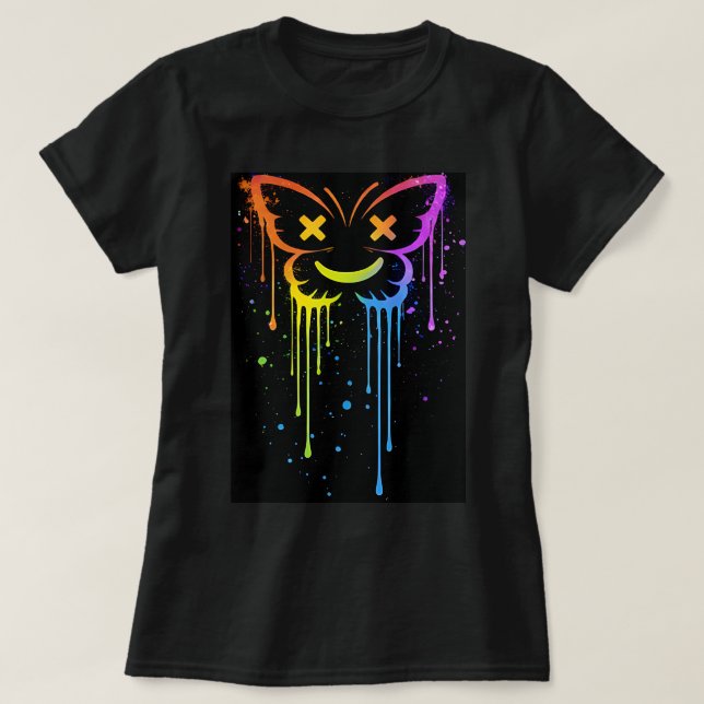 Butterfly Tees Co. Gradient Butterfly Drip 0047734 T Shirt (Design framsida)
