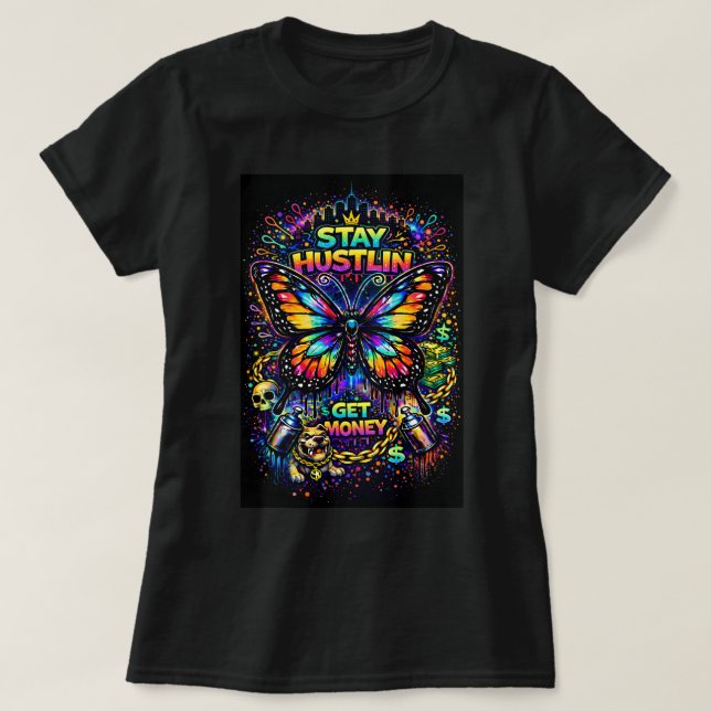 Butterfly Tees Co Graffiti Fjäril Tröja 0047822 (Design framsida)