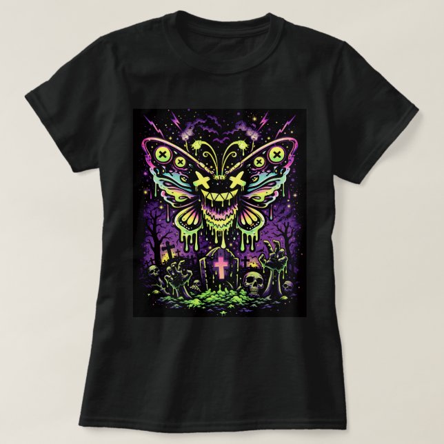 Butterfly Tees Co. Graveyard Butterfly 0047762 T Shirt (Design framsida)