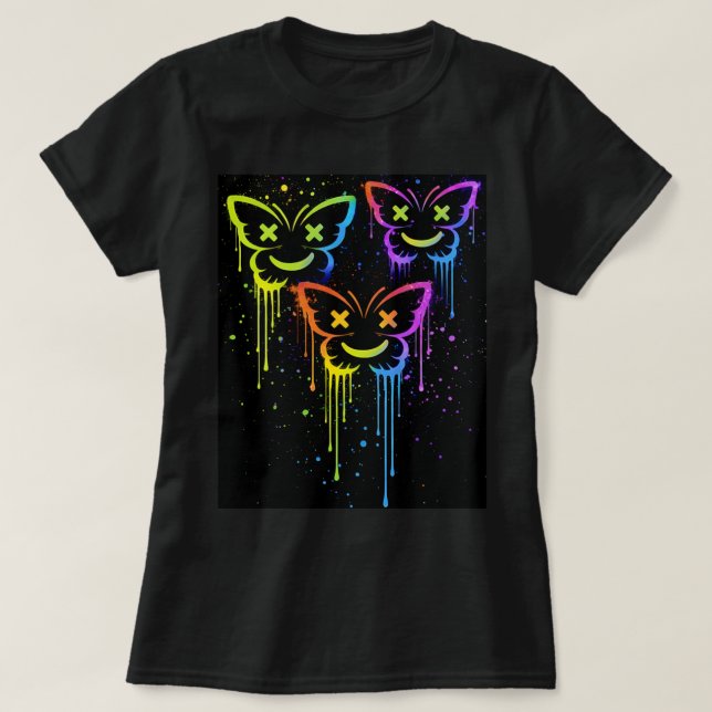 Butterfly Tees Co. Triple Butterfly Drip 0047735 T Shirt (Design framsida)
