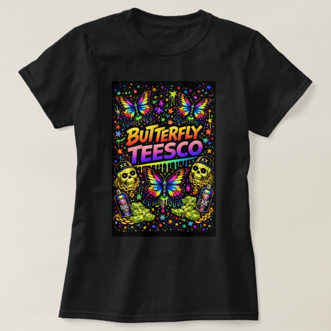 Butterfly TEESCO Graffiti Butterfly Shirt 0047835 T (Design framsida)