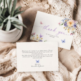 Butterfly Thated Pastel Baby Shower - tackkort Inbjudningar