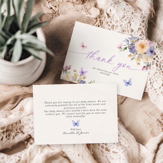 Butterfly Thated Pastel Baby Shower - tackkort Inbjudningar (Skapare uppladdad)