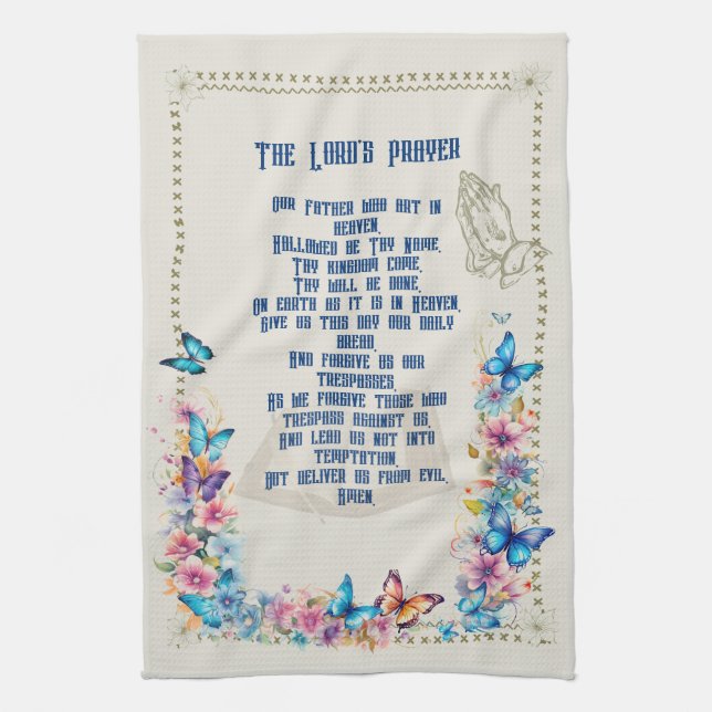 Butterfly The Lord's Prayer Kökshandduk (Vertikal)