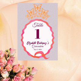Butterfly Tiara Krona Squiggle Quinceanera Bordsnummer