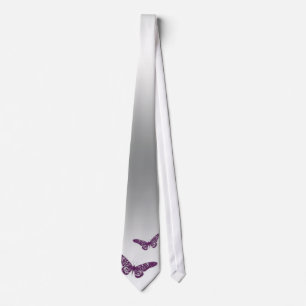 Butterfly Tie Silver Lila Gnistra Slips
