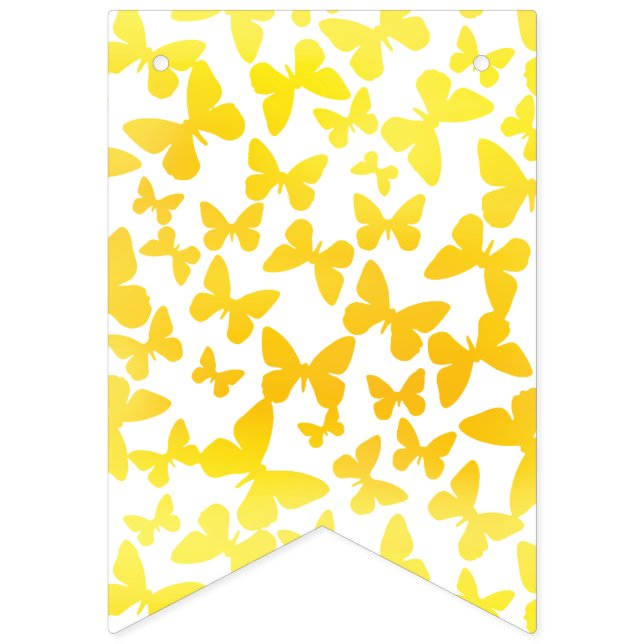 Butterfly Toss (Gult) Bunting Flaggor (Första flaggan)