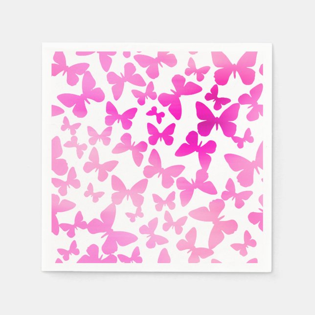 Butterfly Toss (Rosa) Pappersservett (Framsidan)