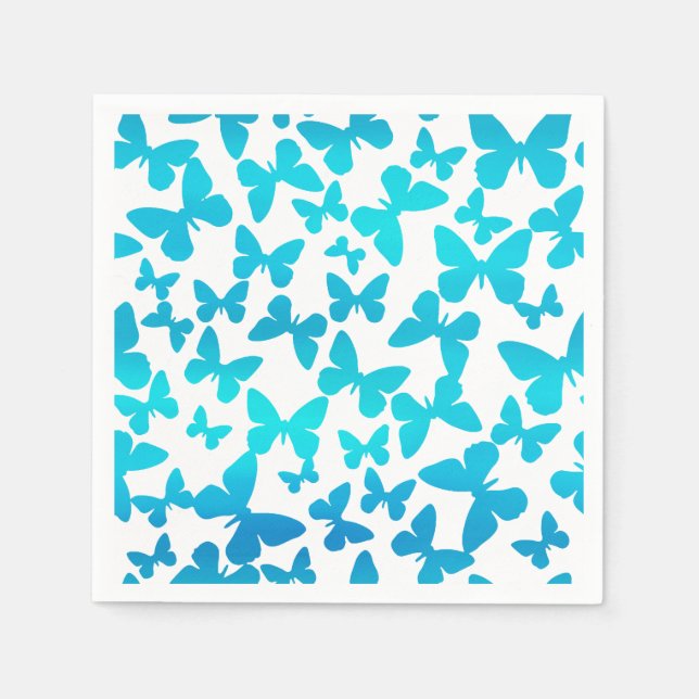 Butterfly Toss (Teal) Pappersservett (Framsidan)