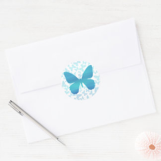 Butterfly Toss (Teal-Single) Runt Klistermärke