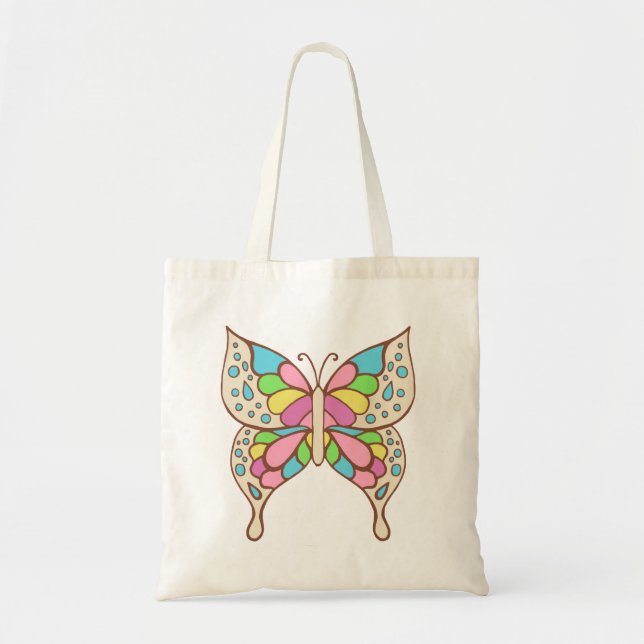 Butterfly Tote Bag Tygkasse (Framsidan)