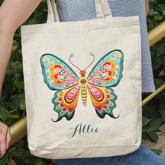 Butterfly Tote Bag Tygkasse (Skapare uppladdad)