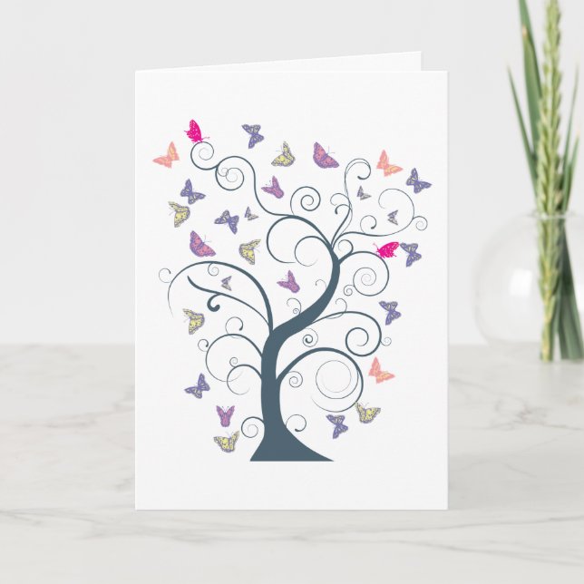 Butterfly Träd Belar Kort (Framsida)