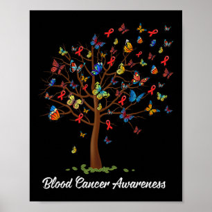 Butterfly Träd Beval Red Ribbon Blood Cancer A Poster