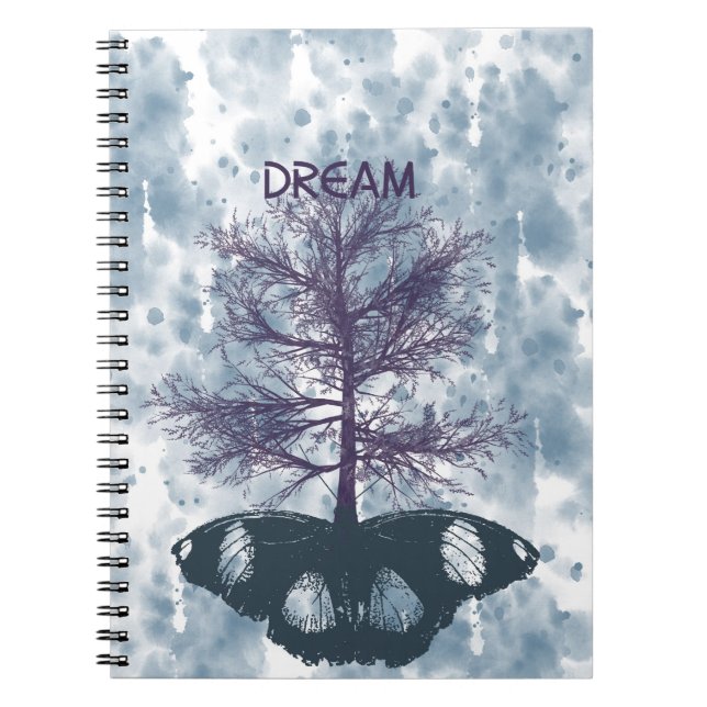 Butterfly Träd Dream Anteckningsbok Med Spiral (Framsidan)