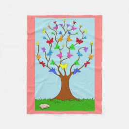 Butterfly Träd Fleecefilt