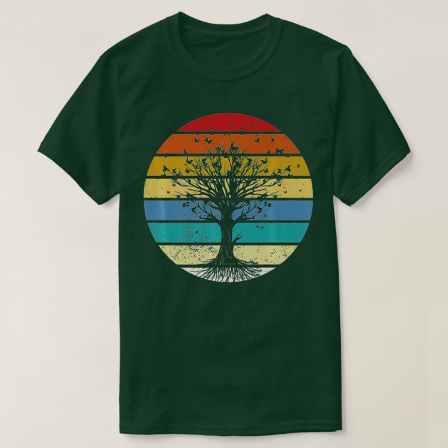 Butterfly Träd Vacker Animal Butterflies Träd N T Shirt (Design framsida)