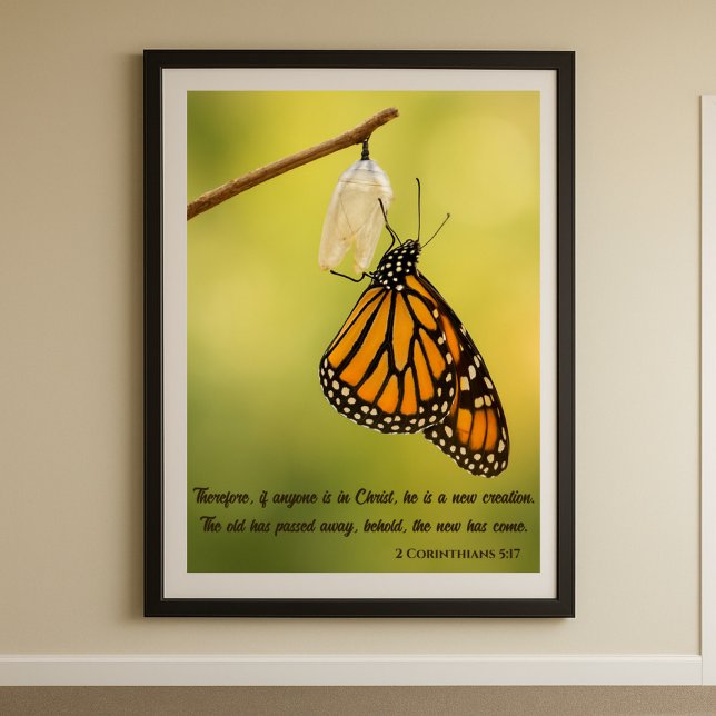 Butterfly Transformation 2 Corinthians 5: 17 Bible Poster (Skapare uppladdad)