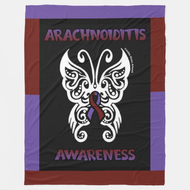 Butterfly/Tribal...Arachnoiditis Fleece Blanket (Framsidan)