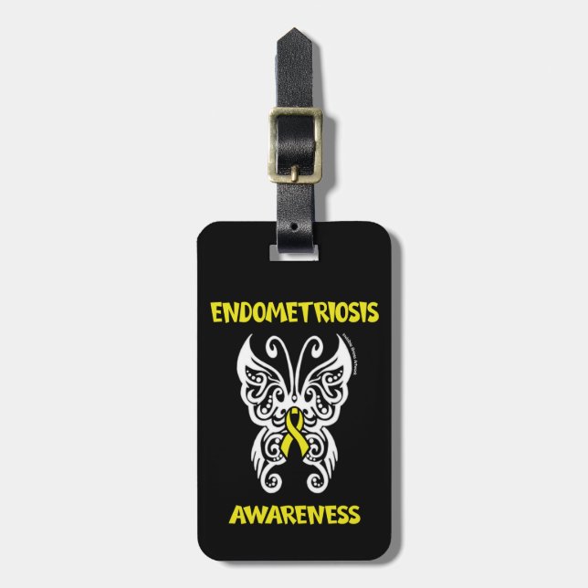 Butterfly/Tribal...Endometrios Bagagebricka (Vertikal Framsida)