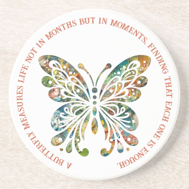 Butterfly - Tropiskt Färg med citat Underlägg (Framsidan)