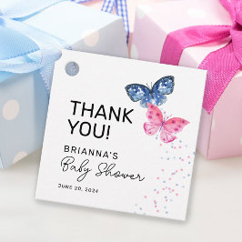 Butterfly Twillingars Boy and Girl Shower Tack Gåvor Etiketter