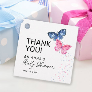 Butterfly Twillingars Boy and Girl Shower Tack Gåvor Etiketter