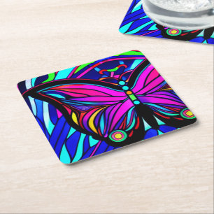 Butterfly Underlägg Papper Kvadrat