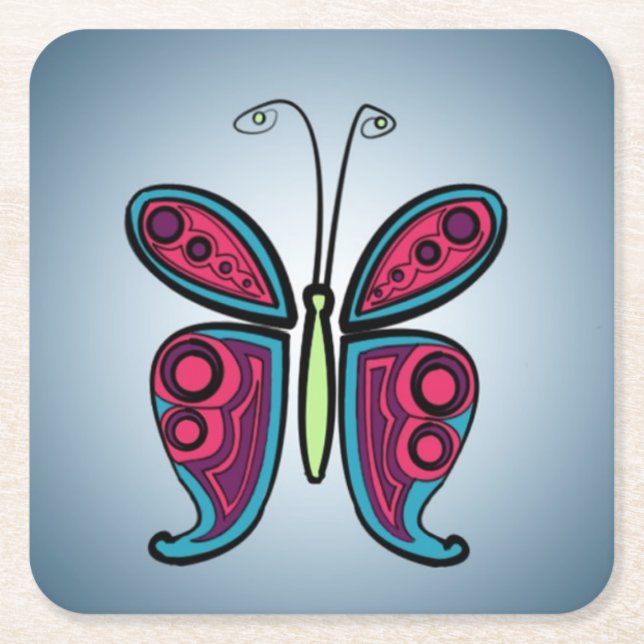 Butterfly  underlägg papper kvadrat (Framsidan)