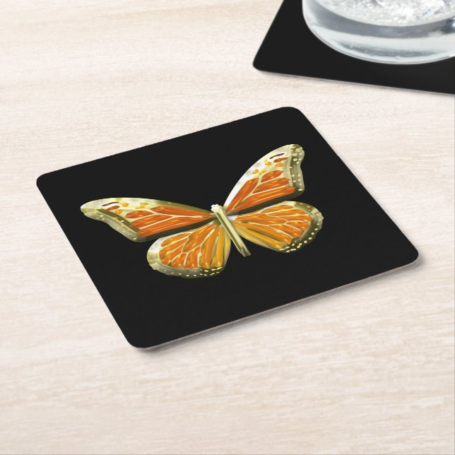 Butterfly Underlägg Papper Kvadrat (Vinklad)