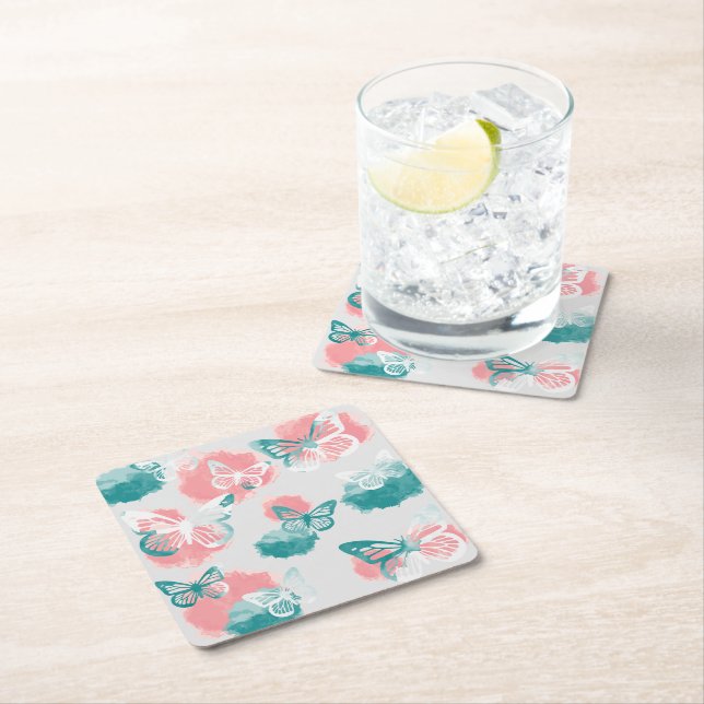 Butterfly Underlägg Papper Kvadrat (Insitu)