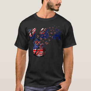 Butterfly USA flagga, 4:e juli Funny Patriotic Gi T Shirt