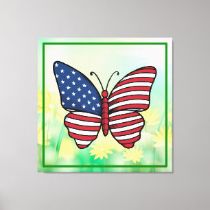 Butterfly USA flagga Sublication-62614 Canvastryck