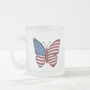 Butterfly USA flagga Sublication-62614 Frostad Glasmugg