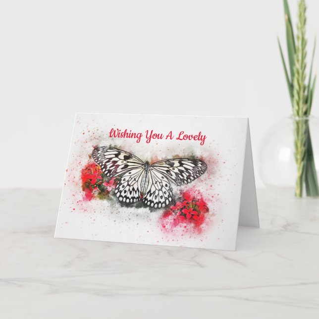 Butterfly Valentindagen Helgkort (Framsida)