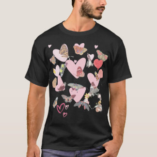 Butterfly Valentine Day Heart Kärlek T-Shirt