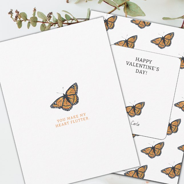 Butterfly Valentine Helgdag Card Julkort (Skapare uppladdad)