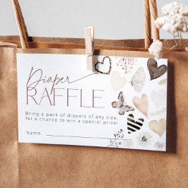 Butterfly Valentiness Diaper Raffle Biljett Baby Tilläggskort