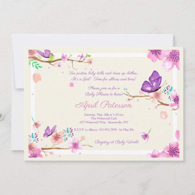 Butterfly Valley-inbjudan Inbjudningar (Framsida)