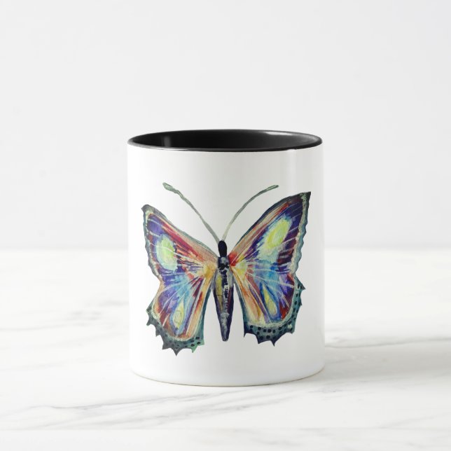Butterfly vattencolor art mugg (Center)
