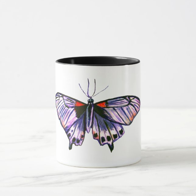 Butterfly vattencolor art mugg (Center)
