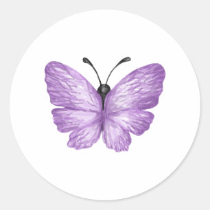 Butterfly-vattenfärg 3 runt klistermärke
