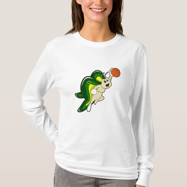 Butterfly vid Basketball Sports T Shirt (Framsida)